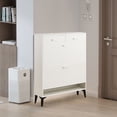 thumbnail image 3 of Large size Shoe Cabinet,Free Standing Tipping Bucket Shoe Rack Organizer with 2 Flip Drawers&2 Drawer,Modern Tipping Bucket for Entryway, Hallway, Bedroom-white, 3 of 12