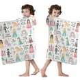thumbnail image 4 of Fantasy Princess Pattern Hooded Bath Towel，50"x30" for Ages 3 To 12 Kids, Quick Dry Lightweight Soft Microfiber Hood Beach Towel Cover Up for Kids, 4 of 7