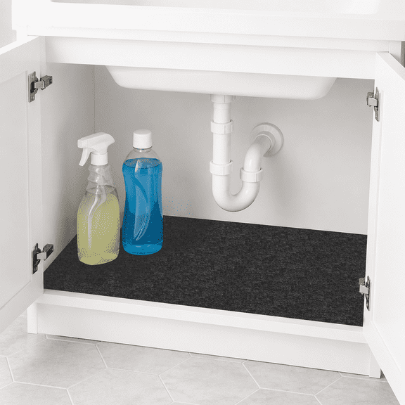 GARITIN Under Sink Mat 47.2 x 27.6 Inch, Kitchen Felt Sink Cabinet Liner, Cuttable Leak Protection Mat for Kitchen & Bathroom Vanity