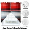 thumbnail image 3 of Red Black Strip Swag Curtain Valance for Windows, Gradient Geometric Window Treatments Short Swag Topper for Kitchen Windows Bathroom Bedroom, 36"x63", 3 of 8