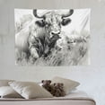 thumbnail image 4 of GOSMITH  Cow Tapestry Black and White Scottish Highland Cow Print Country Funny Southwest Tapestry Wall Art Hanging Retro Bull Cattle Rustic Wall Tapestry for Bedroom Living Room, 4 of 7