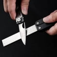 thumbnail image 2 of Foldable Knife Sharpener, Portable Black With Concave Convex Design, Titanium Plated Diamond For Outdoor Activities, Oval Honing Surface, 1 PCS, 2 of 5