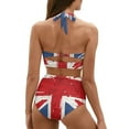 thumbnail image 2 of Suhoaziia British Flag Women Tankinis Two Pieces Bikini Underwear with Twist Front Straps,Halter Neck Top Bikini Underwear Swimwear Halter Ruched Bathing Suit with Bottom Size M, 2 of 6