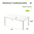 thumbnail image 5 of Miekor Furniture Outdoor Patio Aluminum 40"x70" Two-tone Table Top Rectangle Dining Table with Tapered Feet & Umbrella Hole, Matte White& Grayish 66694, 5 of 6