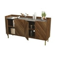 thumbnail image 3 of Inval 4-Shelf Entryway Sideboard Console Table with Gold Legs, Brown Oak, 3 of 6