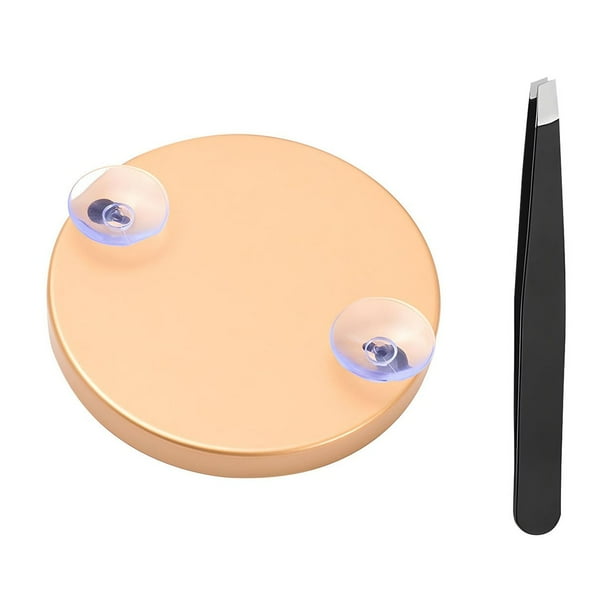Kit de espejo de maquillaje de cristal con aumento múltiple, incluye ventosas y una pinza de maquillaje.