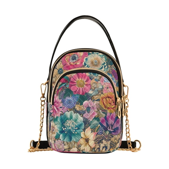 DIXRUYEE Cross Body Fashion Shoulder Waist Purse Bags Floral Fantasy Pocket Handbags