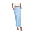 thumbnail image 2 of Pounoo Women's Midi Skirts High Waist Satin Mermaid Silhouette with Side Pockets Date Nights Smooth Tailored Elegant Bottoms for Women Gift, 2 of 6