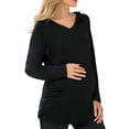 thumbnail image 3 of Bearsland Female Long Sleeve Maternity Hoodie Shirt Casual Top Pregnacy Sweatshirt, 3 of 5