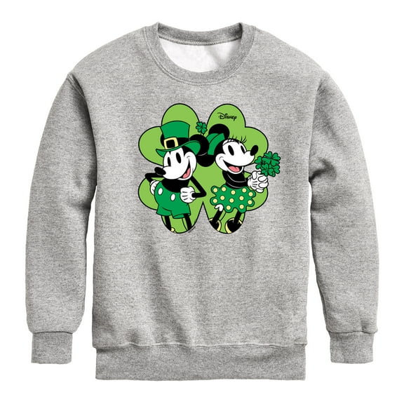Disney - Mickey Minnie Shamrock - Toddler And Youth Crewneck Fleece Sweatshirt