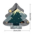 thumbnail image 2 of Stylish Metal Hanging Christmas Tree Wind Spinner - Festive Garden Decor with Concentric Lines & Starry Night Design for Yard, 2 of 7