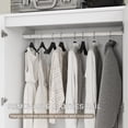 thumbnail image 5 of iPormis Wooden Armoire Wardrobe Closet with 2 Drawers, Clothing Storage Cabinet with Shelves Aluminum Hanging Rod, Sturdy Freestanding Modern Bedroom Clothing Armoires, White, 5 of 7