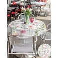 thumbnail image 5 of Outdoor Tablecloths with Umbrella Hole & Zipper, Pink Spring Floral Round Tablecloths 60 Inch, Flowers Botanical Elegant Wooden Waterproof Table Cloth, Patio/Pool/Picnic Table Covers, 5 of 8