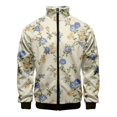 thumbnail image 3 of Chaqueta con estampado 3D de plantas y flores para hombre, abrigo de manga larga con estampado retro, chaquetas con cremallera de gran tamaño y personalidad para mujer, blusas de calle, 3 of 5