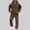 Brown, variant on CIAKGIAF Hoodies for Men Solid Hoodie Tracksuit Long Sleeve Hooded Top Elastic Waist Jogger Pants 2 Piece Casual Sports Sets