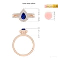 thumbnail image 4 of ANGARA Natural Split Shank Pear Sapphire and Diamond Double Halo Ring in 14K Rose Gold for Women (Size-6x4mm) | September Birthstone, Anniversary, Jewelry Gift for Women | Natural Blue Sapphire Ring, 4 of 8
