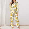thumbnail image 2 of Haiem Gnomes Bees Pattern Women’s Long-sleeve Sleepwear,Sleepwear Set,2-piece Loungewear Set,Soft PJs Comfy Nightwear with Pockets-Medium, 2 of 7