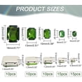 thumbnail image 6 of 60Pcs Octagon Sew on Rhinestones 5 Sizes Flatback Octagon Glass Sewing Rhinestones Stone with Silver Claw Settings Rhinestone Buttons for DIY Crafts Clothes Jewelry Making Fern Green DIY, 6 of 7
