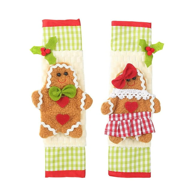 Cubiertas De Mango De Nevera Para Microondas Con Temática Navideña, Mangas De Mango De Adorno De Dibujos Animados Encantadores Para Decoración De Horno De Microondas Y Refrigerador 2 Uds. Monstrate HA014160-00