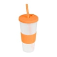 thumbnail image 1 of Vaso plástico de doble pared con acabado frosty, manga de silicón naranja 10 x 20.5, 1 of 2
