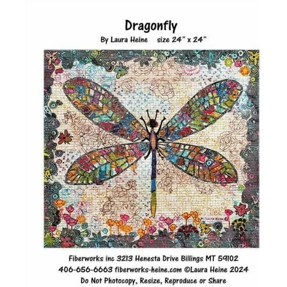 Laura Heine Dragonfly Collage Wall Quilt Pattern