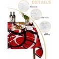 thumbnail image 3 of Red Geometric Tablecloth Square Table Cloth 54x54, Waterproof Tablecloth Outdoor Table Cloth, Modern Abstract Black White Striped Lines Washable Table Cover for Kitchen Dinning Party, 3 of 8