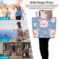 thumbnail image 4 of Yiaed Cute Pig Flowers Print Handbag for Women Tote Purse Shoulder Bag Large Fashion Hobo Purse Handbag Shopping Tote, 4 of 5