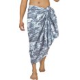 thumbnail image 4 of LA LEELA Men's Beachwear Sulu Cotton Linen Effect Cover Up Surfing Swim Trunk Wrap Beach Sarong Men One Size Navy, Beach Summer Vacation Aloha, 4 of 5