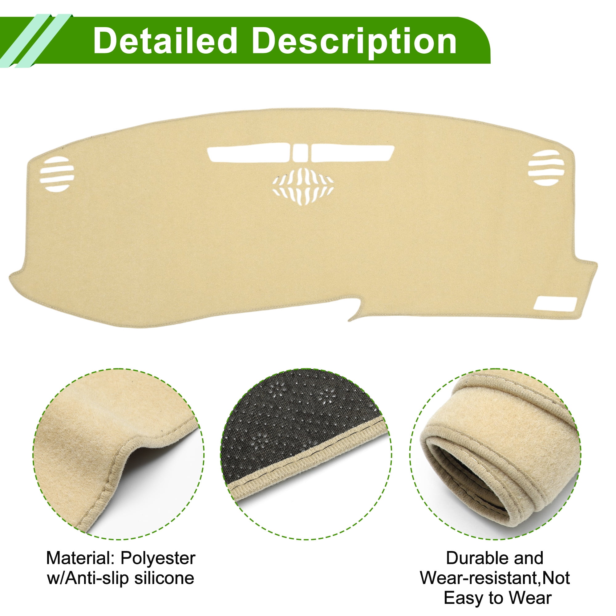 Dashboard Cover for Cadillac XT5 2016-2020 Non-Slip Interior Dash Cover Mat Polyester Silicone