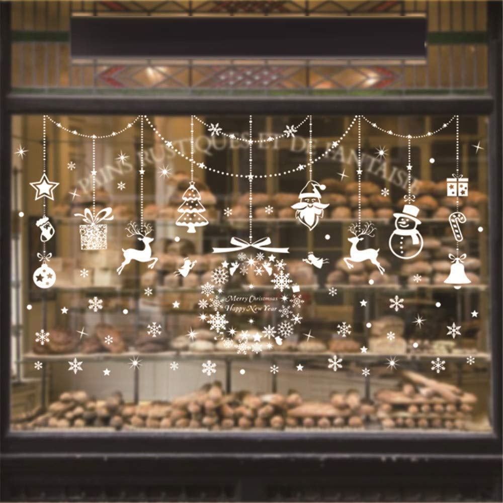 Reactionnx Christmas Decorations Snowflake Window Clings Snowflakes