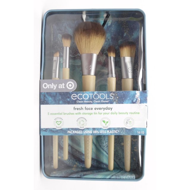 Ecotools Clean Beauty 1610 Fresh Face Everyday Kit Makeup Brush Set + Case 5pc