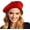 Bright Red, variant on Beret Hats for Women Man Solid Color Classic Beanie Winter Cap Painter Berets.