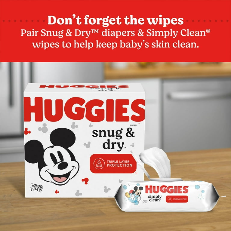 Huggies Snug & Dry Baby Diapers, Size 1, 256 ct, One Month Supply