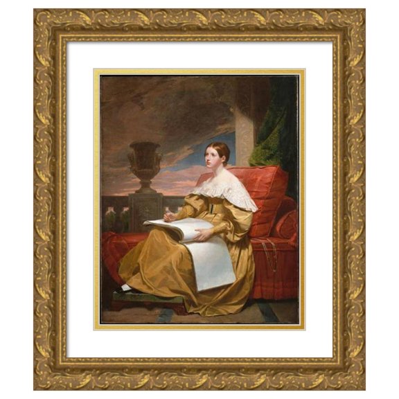Samuel Finley Breese Morse 20x24 Gold Ornate Framed and Double Matted Museum Art Print Titled - Susan Walker Morse (The Muse) (ca. 1836-37)