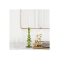 thumbnail image 3 of Decorative Glass Candle Holder for Taper Candles - Modern Candlestick Holder with Disc and Sphere Design for Table Decor - Pair with Gold Centerpieces for Tables and Living Room Display - 11", Green, 3 of 10