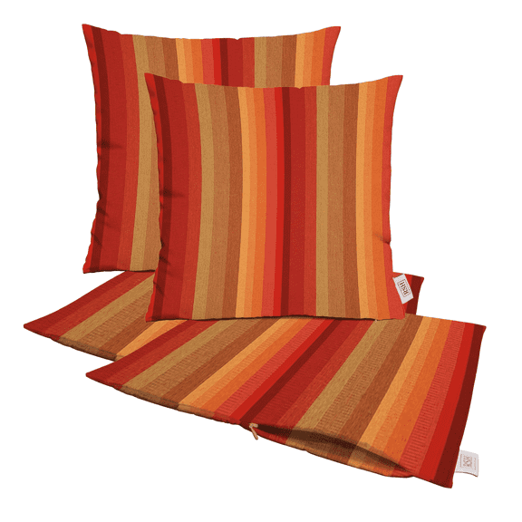 RSH Decor: Sunbrella Pillow Covers Set of 4 | 24" x 24" Square Covers | Weather-Resistant Sunbrella Fabric | Astoria Sunset