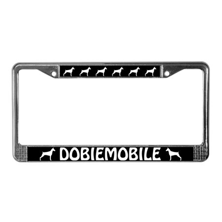 CafePress - Doberman Pinscher Dobiemobile Licenseplate Frame - Chrome License Plate Frame, License Tag Holder