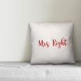 thumbnail image 2 of Creative Products Mrs. Right in Red Text on White 16x16 Spun Poly Pillow, 2 of 2