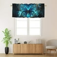 thumbnail image 2 of Blue Butterfly Rod Pocket Thermal Insulated Curtain Valance Glowing Butterflies Starry Sky Thermal Insulated Room Darkening Curtain for Dinning Room 54 by 18 in, 1 Panel, 2 of 6