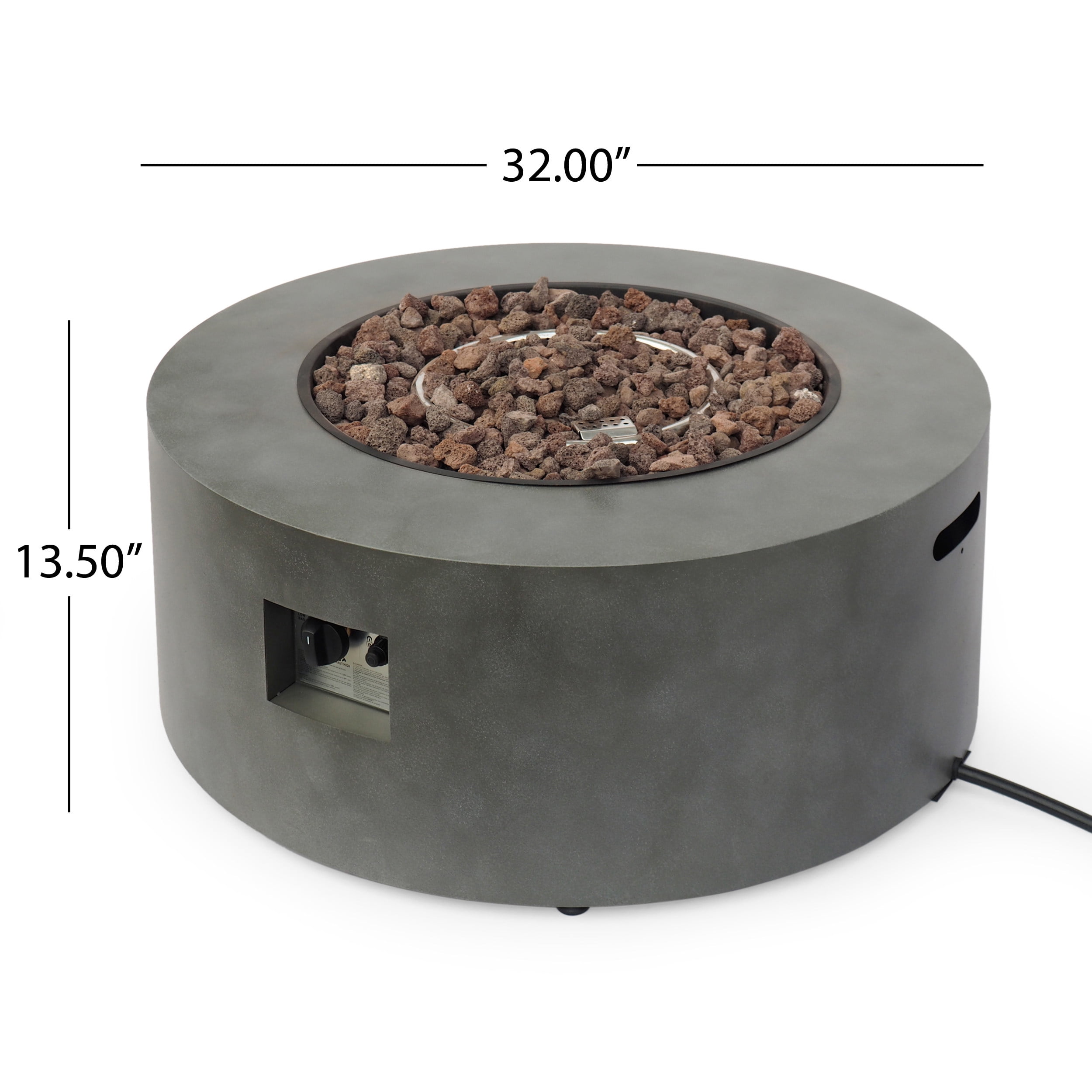 WELLINGTON ROUND IRON FIRE PIT -40,000 BTU,TANK OUTSIDE