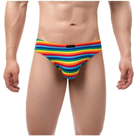 

BUIgtTklOP No Boundaries Underwear Women Color Stripe Breathable Men s Briefs Men s Underwear Personalized