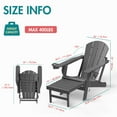 thumbnail image 7 of Hidpriva Outdoor Folding Adirondack Chair Set of 2 with Ottoman and Cup Holder, HDPE Weather Resistant Fire Pit Chair with Retractable Footrest, Grey, 7 of 7