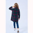 thumbnail image 5 of PINQI Kids Comfortable Tops Girls Toddler Plaid Pleated Mini Dress Button Down Plaid Flannel Shirts Long Sleeve Casual Dress, 5 of 5