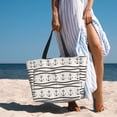 thumbnail image 3 of Wukai Anchors and Ropes Print Zipper Bag,large Beach Tote Bag,Waterproof Sandproof Bag,Grocery and Picnic Tote Travel Bag, 3 of 5