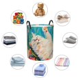 thumbnail image 4 of Goofa Playful Floral Cat Printed Circular Hamper,Laundry Basket with Handles,Storage Baskets Foldable,Large Capacity Laundry Hamper-Medium, 4 of 6