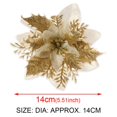 thumbnail image 2 of 5Pcs Christmas Glitter Artificial Poinsettia Flowers Xmas Poinsettia Artificial Wedding Flowers Decorations Xmas Tree Ornaments for Party Favors, 6inch, 2 of 9