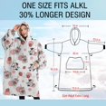 thumbnail image 4 of Oversized Wearable Blanket Hoodie,Pink Cow Strawberry Jar Pattern Sherpa Blanket Hoodie with Super Pockets,Super Warm Fuzzy Pullover for Women & Men, 4 of 6