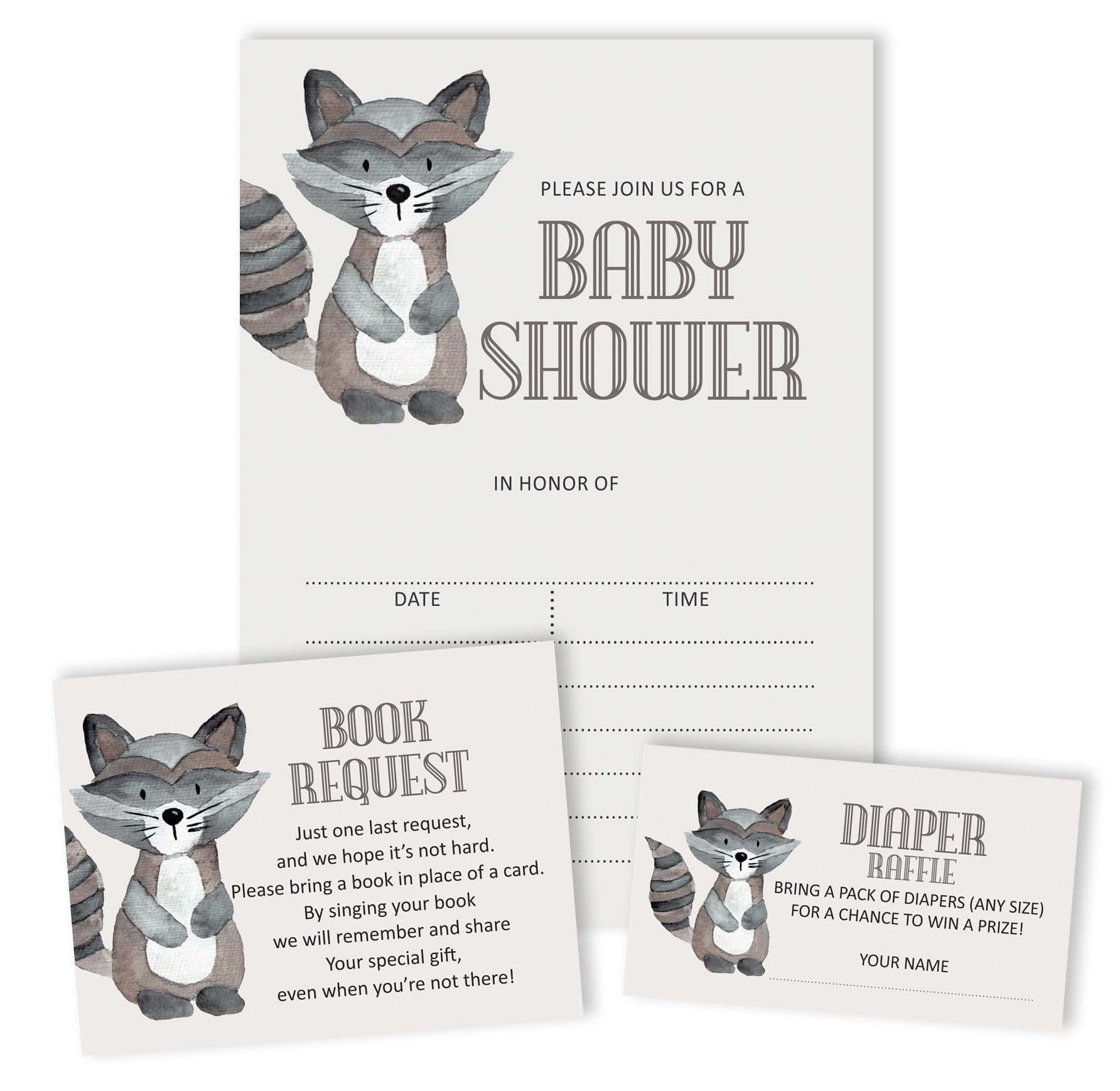 Inkdotpot Set Of 30Jungle Animals Baby Shower Invitations-Diaper Raffle Tickets And Baby Shower Book Request Cards Gender Neutral Invites Its A Boy Its A Girl