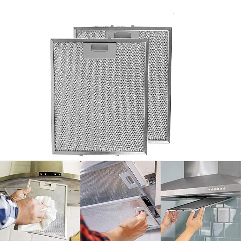 2PCS Grease Filters For RANGEMASTER Cooker Hood Metal 300 x 250mm Silver Filter
