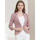 thumbnail image 3 of Blazer De Solapa Con Muescas Y Mangas 3/4 A Rayas Para Mujer Loto S, 3 of 6